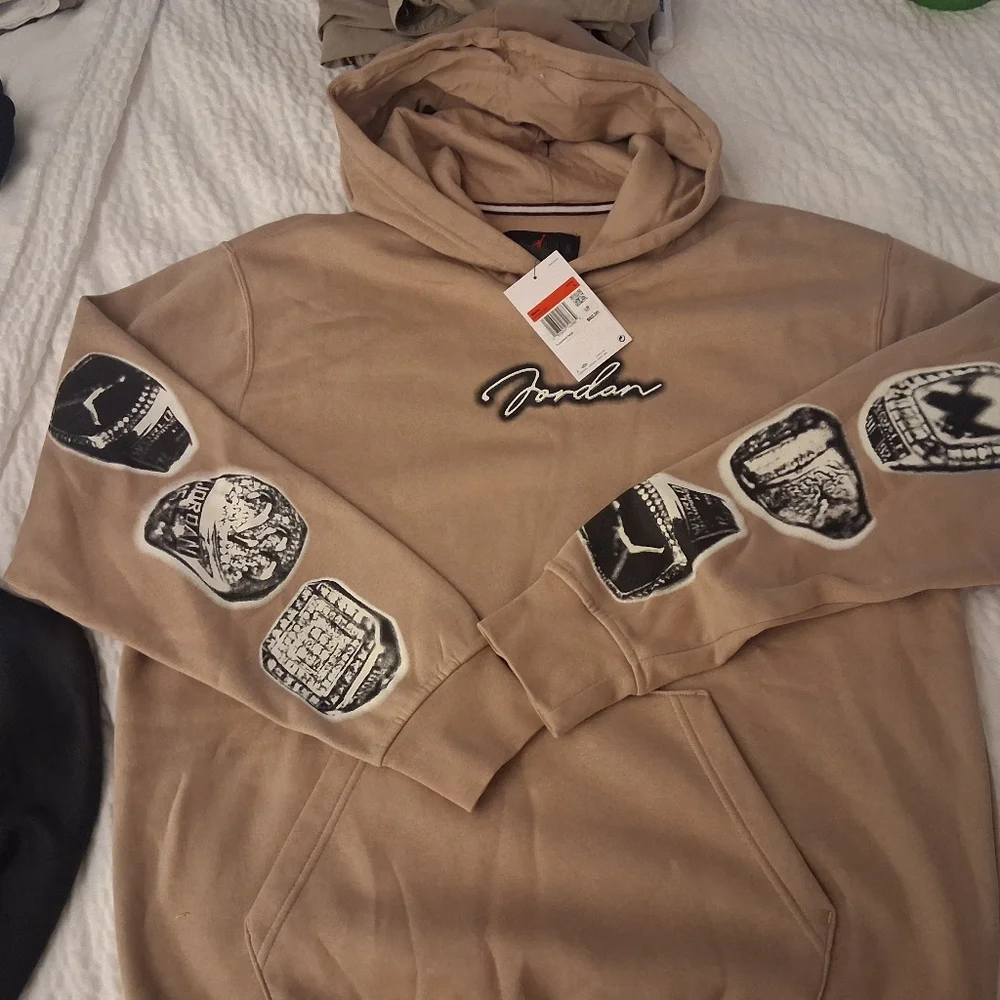 Air Jordan MVP Pullover Fleece Hoodie Desert Camo With Graphic Sleeves
